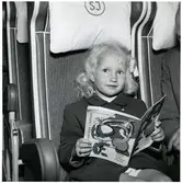 Interiör från en turistbuss. Statens Järnvägar, SJ buss.