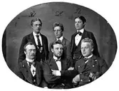 Tjänstemän på Telegrafexpeditionen. Statens Järnvägar, SJ.