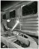 Rälsbusstillverkning hos Hilding Carlsson Mekaniska Verkstad i Umeå.