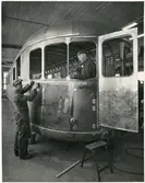 Rälsbusstillverkning hos Hilding Carlsson Mekaniska Verkstad i Umeå.