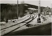 Järnvägsövergången strax före Håksbergs station 1964.