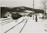 Bangården vid Håksbergs station 1964.