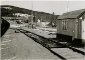 Bangården vid Håksbergs station med vagnvåg 1964.