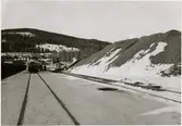 Bangården vid Håksbergs station 1964.