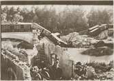 Järnvägsbro efter Royal Air Force bombning under andra världskriget.