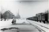 Järnvägsstationen med bangården.