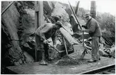 Bohusbanan inför elektrifieringen, banarbete söder om Uddevalla.