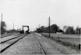 Saxtorp station. Lastbrygga för omlastning av betor till järnvägsvagn.