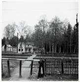 Järnvägsövergång vid Solberga station, södra delen av bangården.