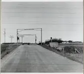 Järnvägsövergång vid Kistinge på linjen mellan Halmstad och Trönninge.