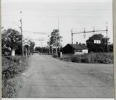 Järnvägsövergång vid Eldsberga Norra på linjen mellan Trönninge och Genevad.