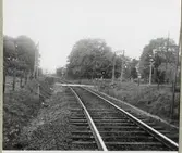 Järnvägsövergång vid Elestorp Södra på linjen mellan Genevad och Veinge.