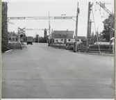 Järnvägsövergång vid Vallberga på linjen mellan Laholm och Skottorp.