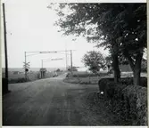 Järnvägsövergång vid Vejbyslätt på linjen mellan Förslövsholm och Skälderviken.