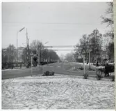 Järnvägsövergång vid Södra vägen på linjen mellan Skälderviken och Spannarp.