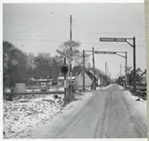 Järnvägsövergång vid Sandvägen på linjen mellan Skälderviken och Spannarp.