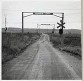 Järnvägsövergång vid Bonnarp på linjen mellan Ängelholm och Spannarp.