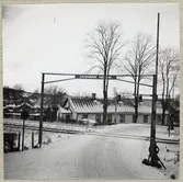 Järnvägsövergång vid Kontorsvägen på linjen mellan Norra Vram och Billesholm.