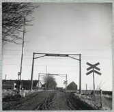 Järnvägsövergång vid Bondessons väg på linjen mellan Svalöv och Teckomatorp.