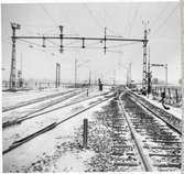 Järnvägsövergång vid bangården på Kärreberga station.