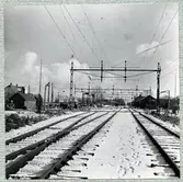 Järnvägsövergång Väster om stationen i Mjöhult.