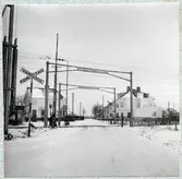 Järnvägsövergång vid brovägen.