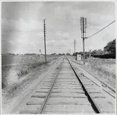 Järnvägsövergång i Kyrkoköping på linjen mellan Fjärdingslöv och Trelleborg.