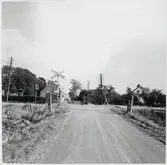 Järnvägsövergång i Kyrkoköping på linjen mellan Fjärdingslöv och Trelleborg.