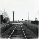 Järnvägsövergång i Ivarstorp på linjen mellan Rydsgård och Rynge.