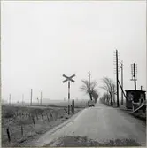 Järnvägsövergång med vaktkur vid Hundsäng på linjen mellan Skarhult och Hurva.