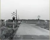 Järnvägsövergång vid Rövarekulan på linjen mellan Hurva och Löberöd.