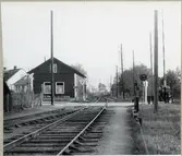 Järnvägsövergång vid Löberöd station.