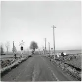 Järnvägsövergång i Nilstorp på linjen mellan Lövestad och Äsperöd.