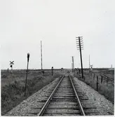 Järnvägsövergång vid Östra Vemmerlöv, på sträckan mellan Gyllebo och Gärsnäs.