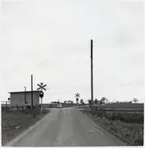 Järnvägsövergång vid Östra Herrestad hållplats.