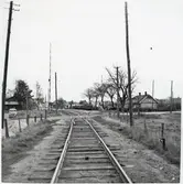 Järnvägsövergång vid norra infarten till Hammenhög station.