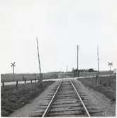 Norra järnvägsövergången vid Blästorp, på sträckan mellan Hammenhög och Borrby.