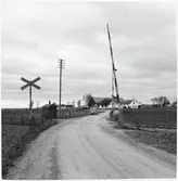 Norra järnvägsövergången vid Blästorp, på sträckan mellan Hammenhög och Borrby.