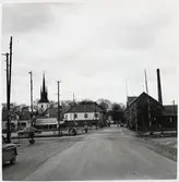 Järnvägsövergång vid bangården på Borrby station, på sträckan mellan Hammenhög och Löderup.