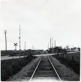 Järnvägsövergång öster om Glemmingebro station.