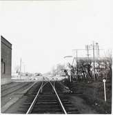 Järnvägsövergång vid Södergatan vid Sjöbo station, på sträckan mellan Veberöd och Eriksdal.