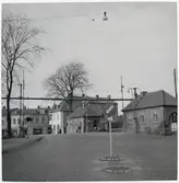 Järnvägsövergång vid Tomegatan vid Tomelilla station.
