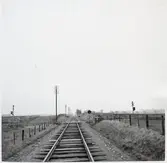 Järnvägsövergång vid Björkhaga, på sträckan mellan Lunnarp och Smedstorp.