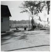 Järnvägsövergång vid Arkelstorp station.