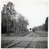 Järnvägsövergång vid Vittskövle station, norra delen av bangården.