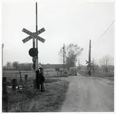 Järnvägsövergång vid Olseröd, på sträckan mellan Degeberga och Brösarp.