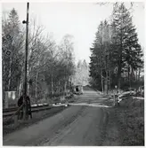 Järnvägsövergång vid Glimminge, på sträckan mellan Hästveda och Broby.