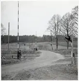 Järnvägsövergång vid Knislinge, på sträckan mellan Broby och Hanaskog.