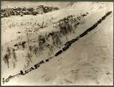 Tågurspåring pga. Snöskred vid Hundalen 1906. Malmbanan Norgesidan vid Katterattunneln