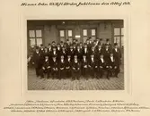 Minne från UVHJ:s 50 årsjubileum 17 maj 1917. fr.v. J. Holm, J. Carlsson, O. Eneström, Alb.E. Thorburn, J. Bark, C.A. Eneström, R. Wester, J. Andersson,C.V. Johansson, J. Born, M. Hurtig, A. Svensson, N. Linnell, J. Dahlqvist, W. Dahllöf, C.P. Åberg, A. Widell, J. Andersson, C.G. Fröberg, C. Persson, H. Carlsson, C.A. Johansson, S.J. Rahm, Fr. Carlsson, O. Arvidsson, E. Johansson, A.M. Ohlsson, C. Ekström, A.E. Dahlin, C.J. West, E. Holmin, A.N. Berggren, J.A. Rönqvist, C.A. Welander, C.A. Sjögren,  F.Th. Persson.